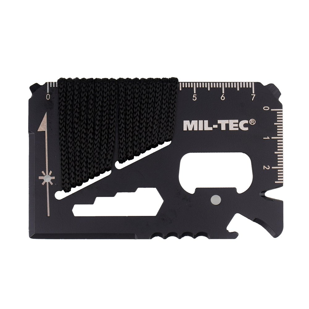 Mil-Tec Survival Tool Überlebenskarte mit Hülle, schwarz