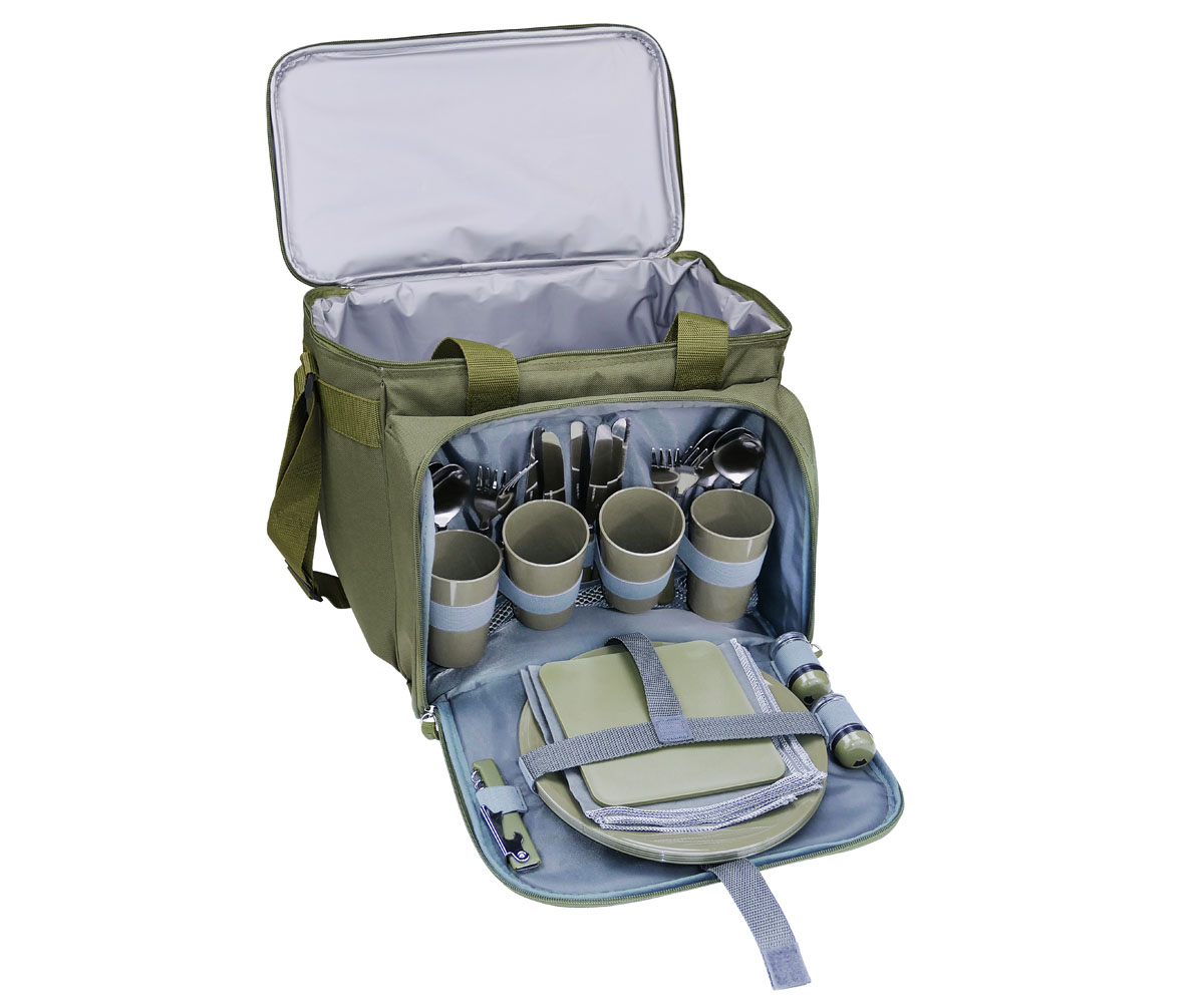 Commando Picknick Kühltasche mit Zubehör für 4 Personen